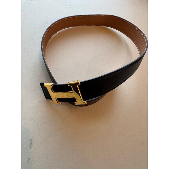 Hermes H Constance Black Brown Leather Belt GHW 65 cm 25.5" XSmall XS CoA - Picture 8 of 9